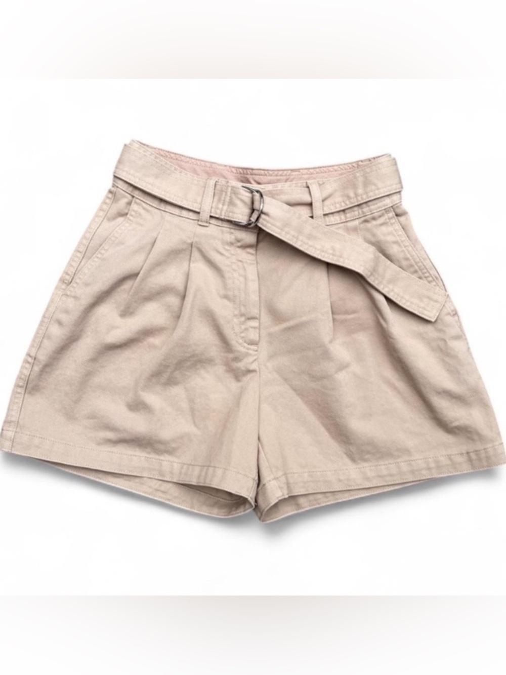 Aritzia Babaton Jean Shorts Belted High Waisted Pleated Size 6
